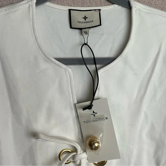 Tuckernuck White Lace Up Sheath Dress-Women’s XL-Preppy-Bridal-Wedding-Bride-NEW - Picture 5 of 13